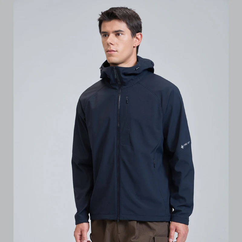 春季连帽软壳衣男士户外运动连帽软壳连帽外套防风保暖/24-M65221