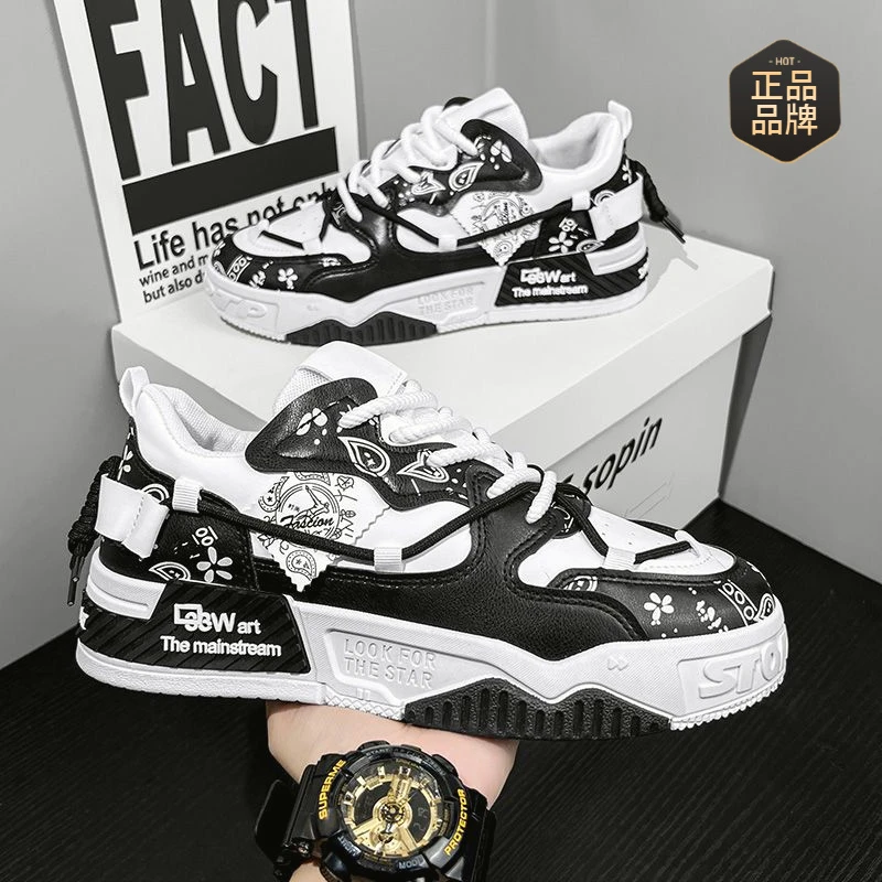 品质2025新款夏季透气板鞋ins潮鞋运动休闲跑步鞋青少年男鞋防滑