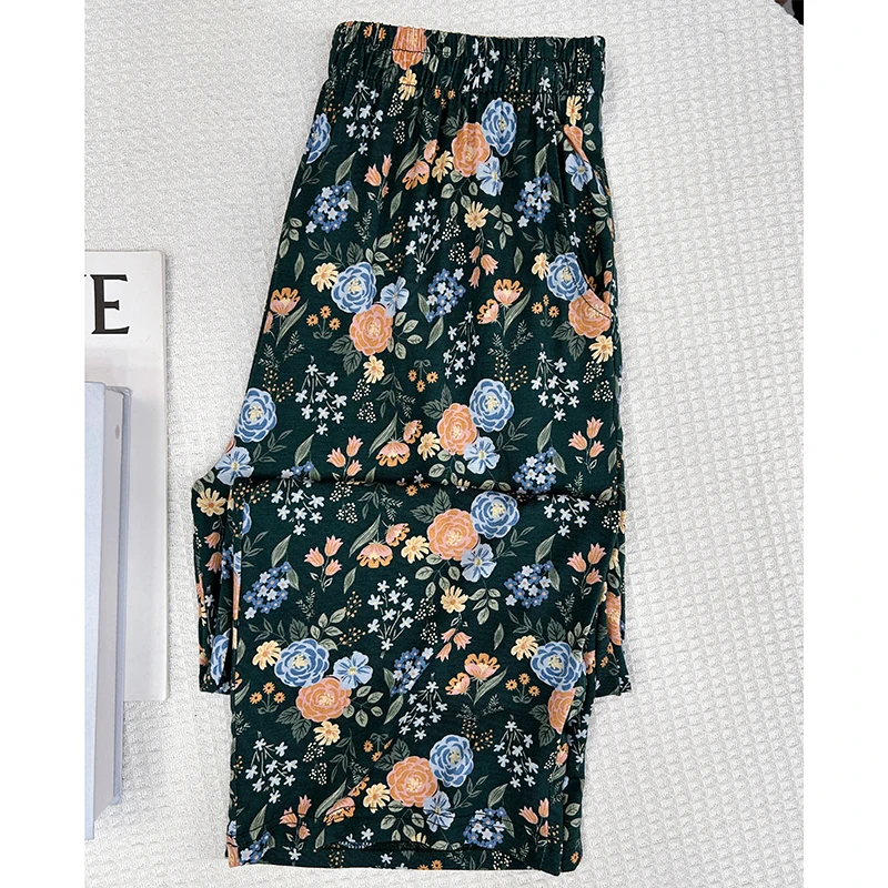 【花语】兰精莫代尔空气无感女居家睡裤家居裤大码裤子高腰夏季