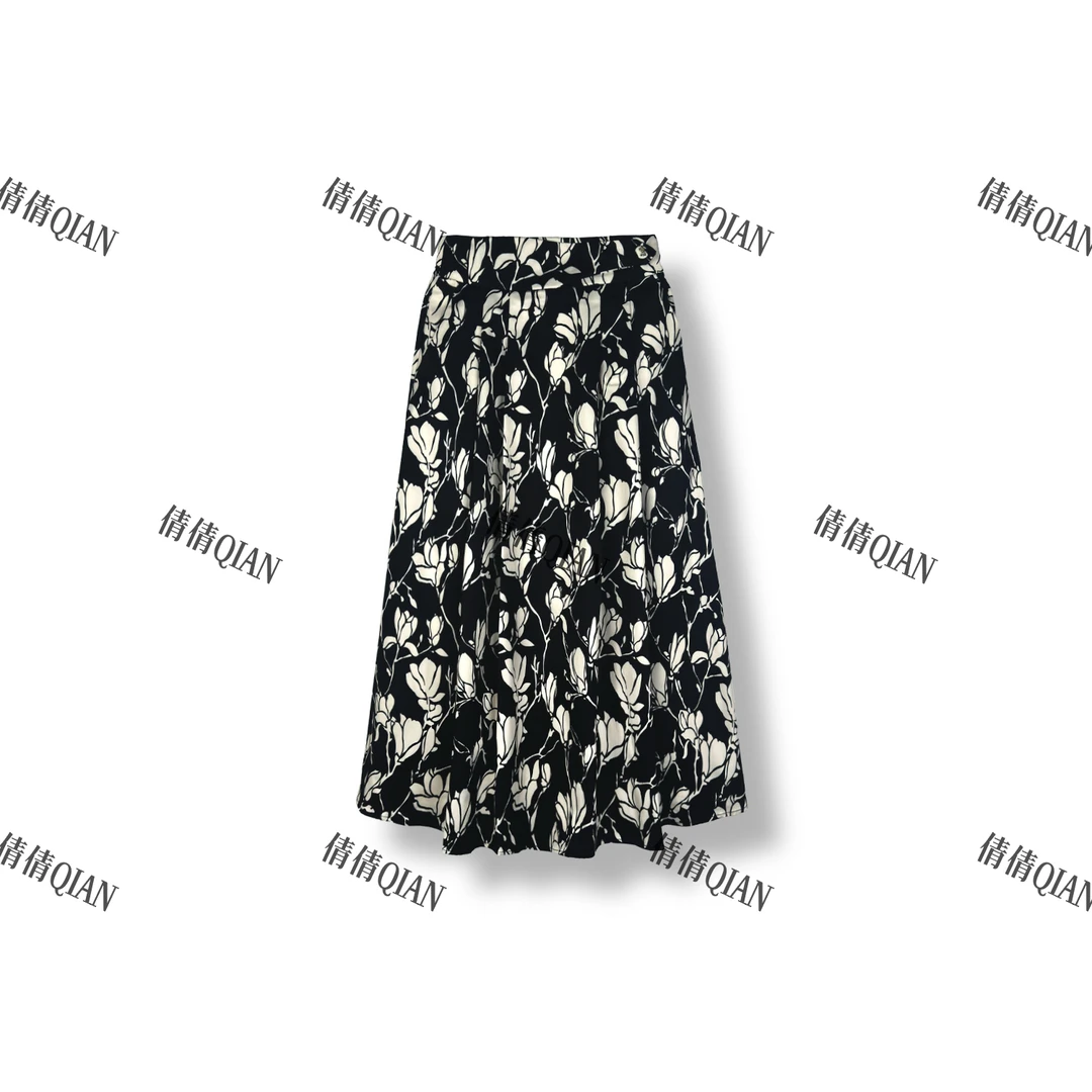 早秋新款时尚印花A字裙半身裙（M25C4679-1083）