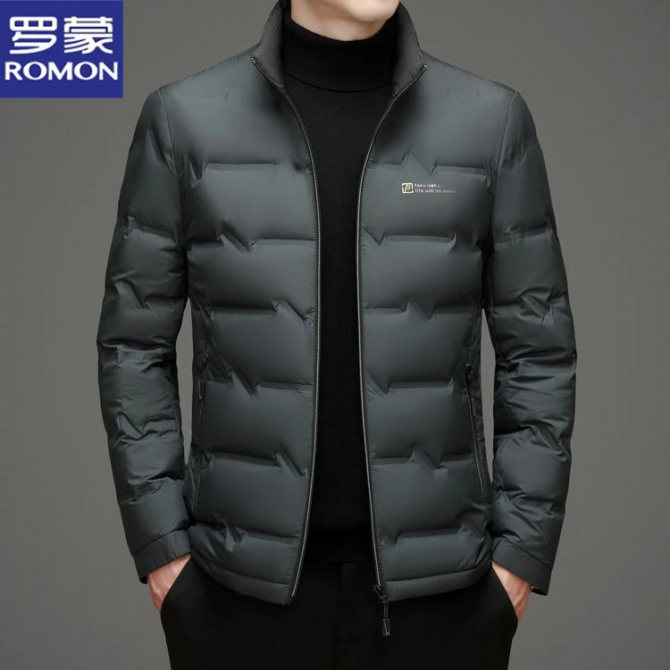 【鸭绒】罗蒙秋冬季男士百搭韩版轻薄羽绒服时尚休闲保暖潮流外套