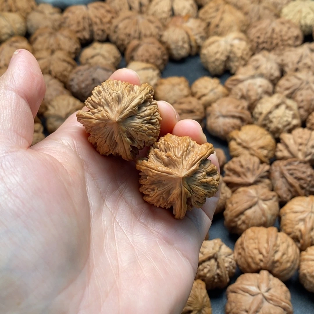 把件文玩核桃34虎头三棱