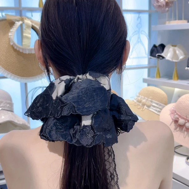 F772黑色双面刺绣大肠圈