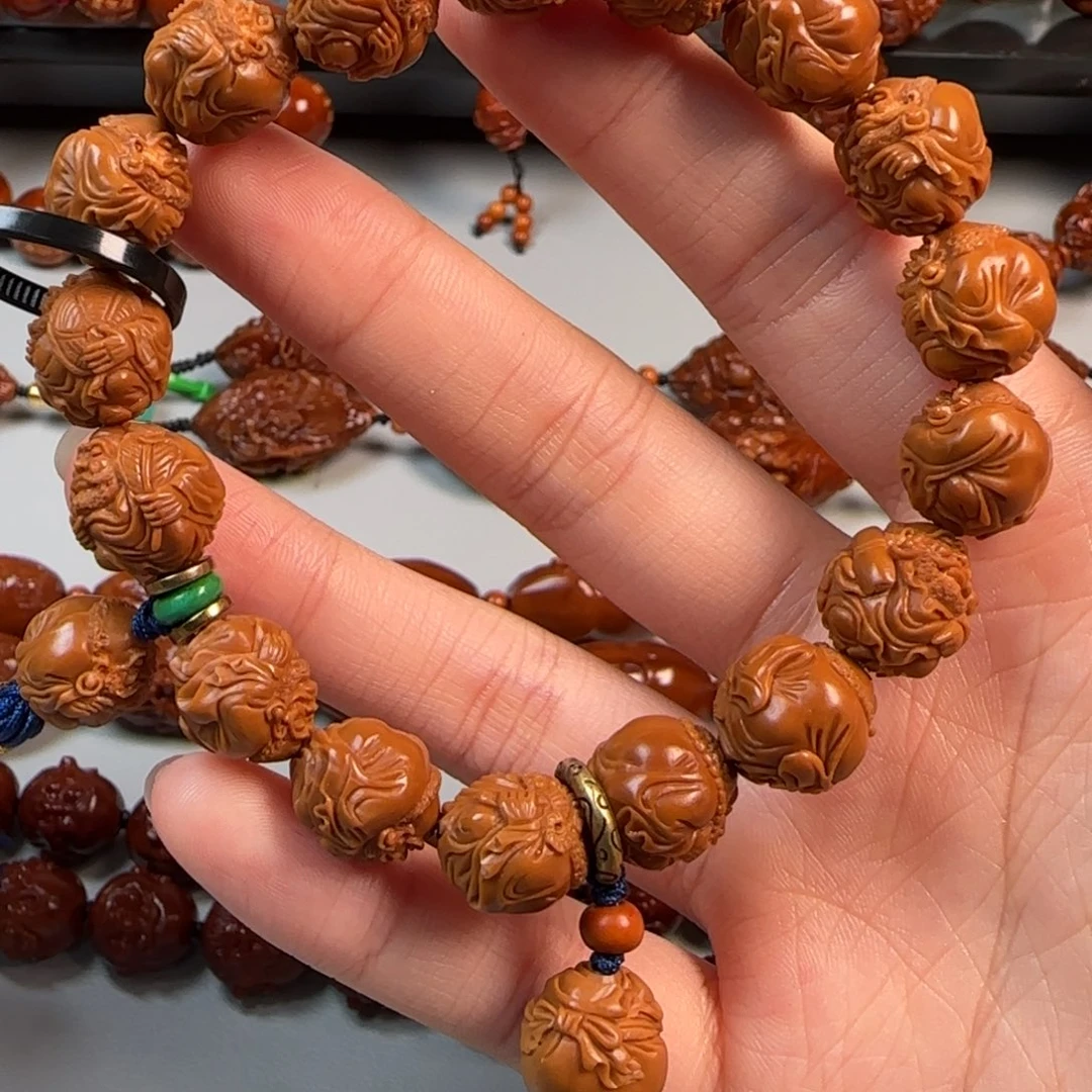 手串橄榄核水晶核达摩手串