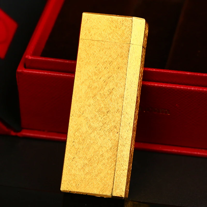 充气打火机镀金锉刀纹长款五角个性男士烟具高档时尚便携经典送礼