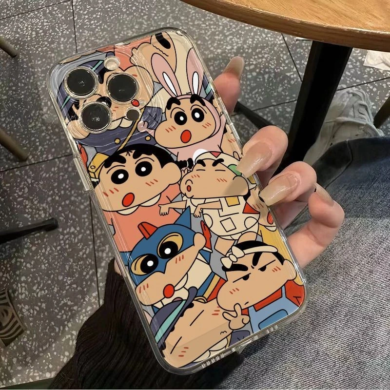 超人小新适用15PROMAX苹果手机壳iPhone14卡通13透明12软壳11全包