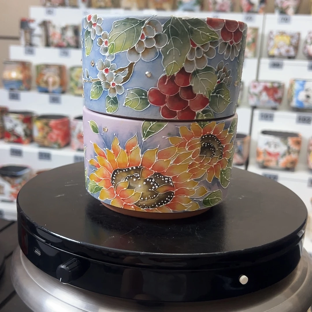 时***好手绘陶瓷花盆美盆