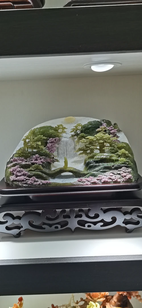 家摆山水玉摆件，