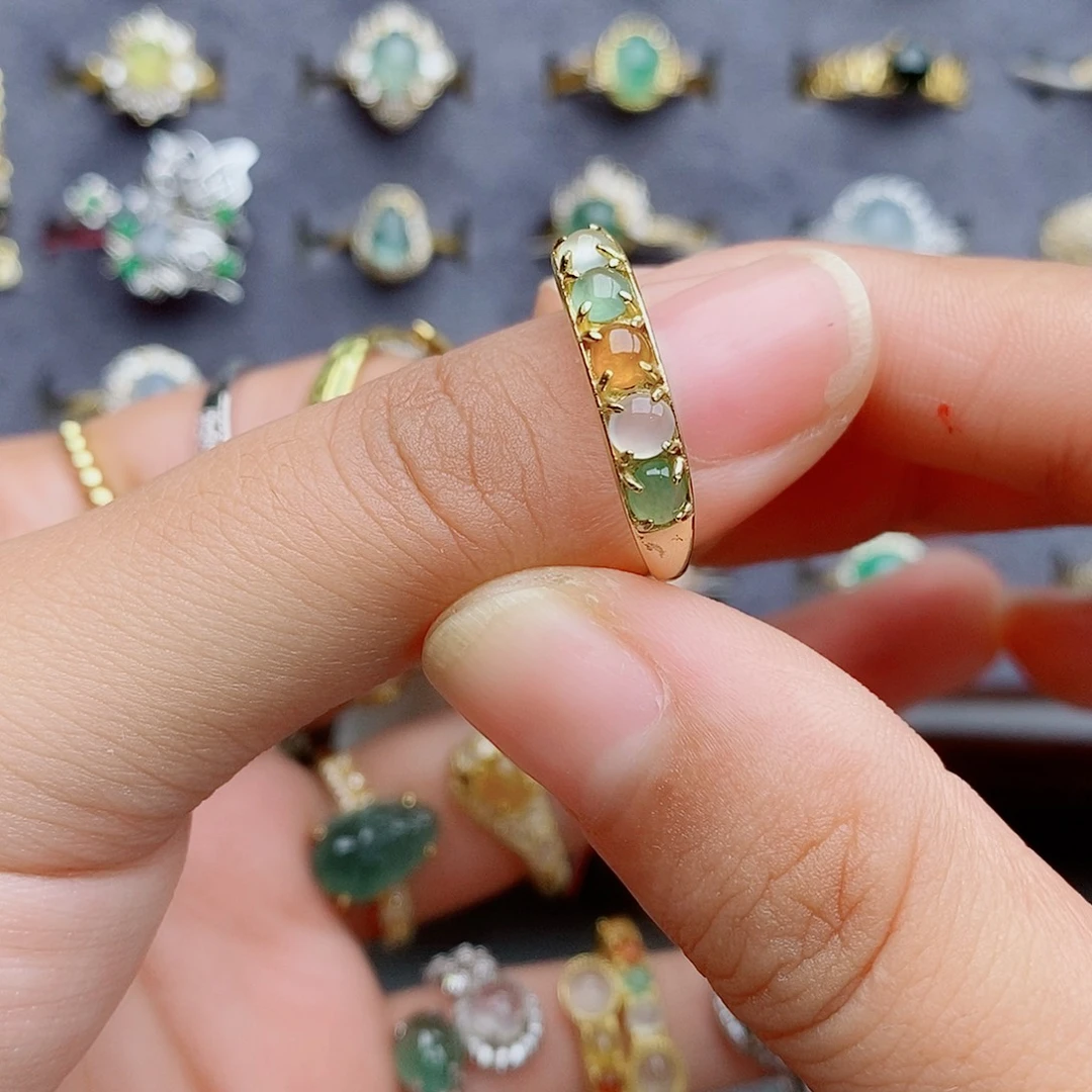 翡翠银S925镶嵌戒指11111