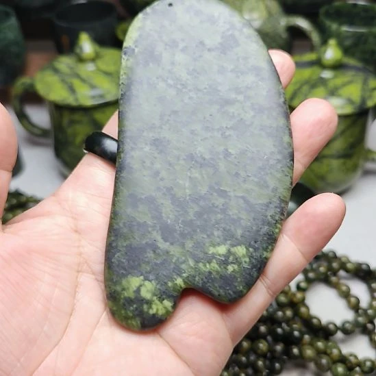 啵***作蛇纹石玉未镶嵌手串16