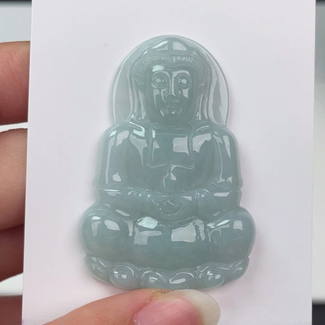 翡翠未镶嵌颈饰观音