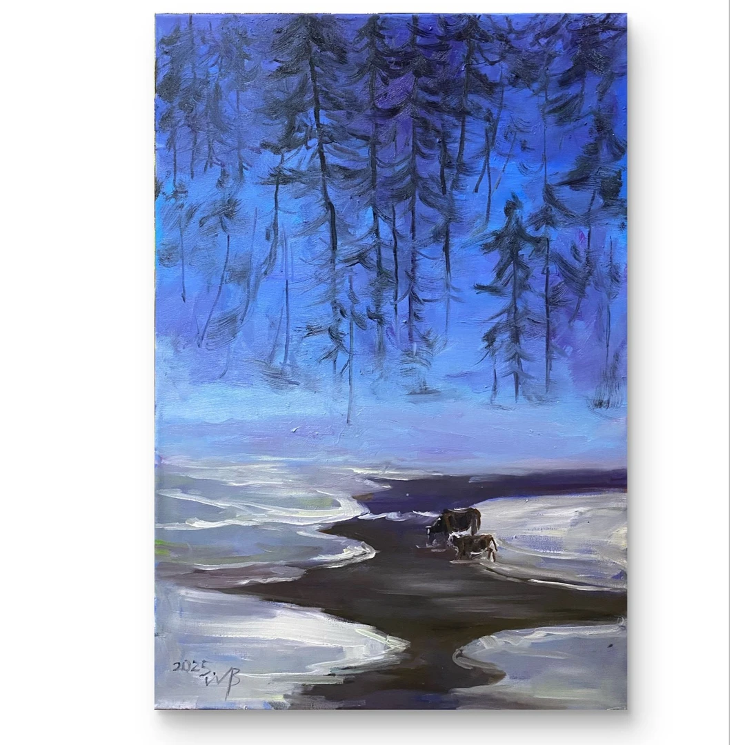 王彬《思》布面油画50×70CM