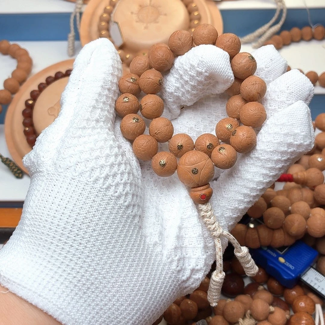 凤眼菩提手串镶嵌万字12尺寸手持一物一图
