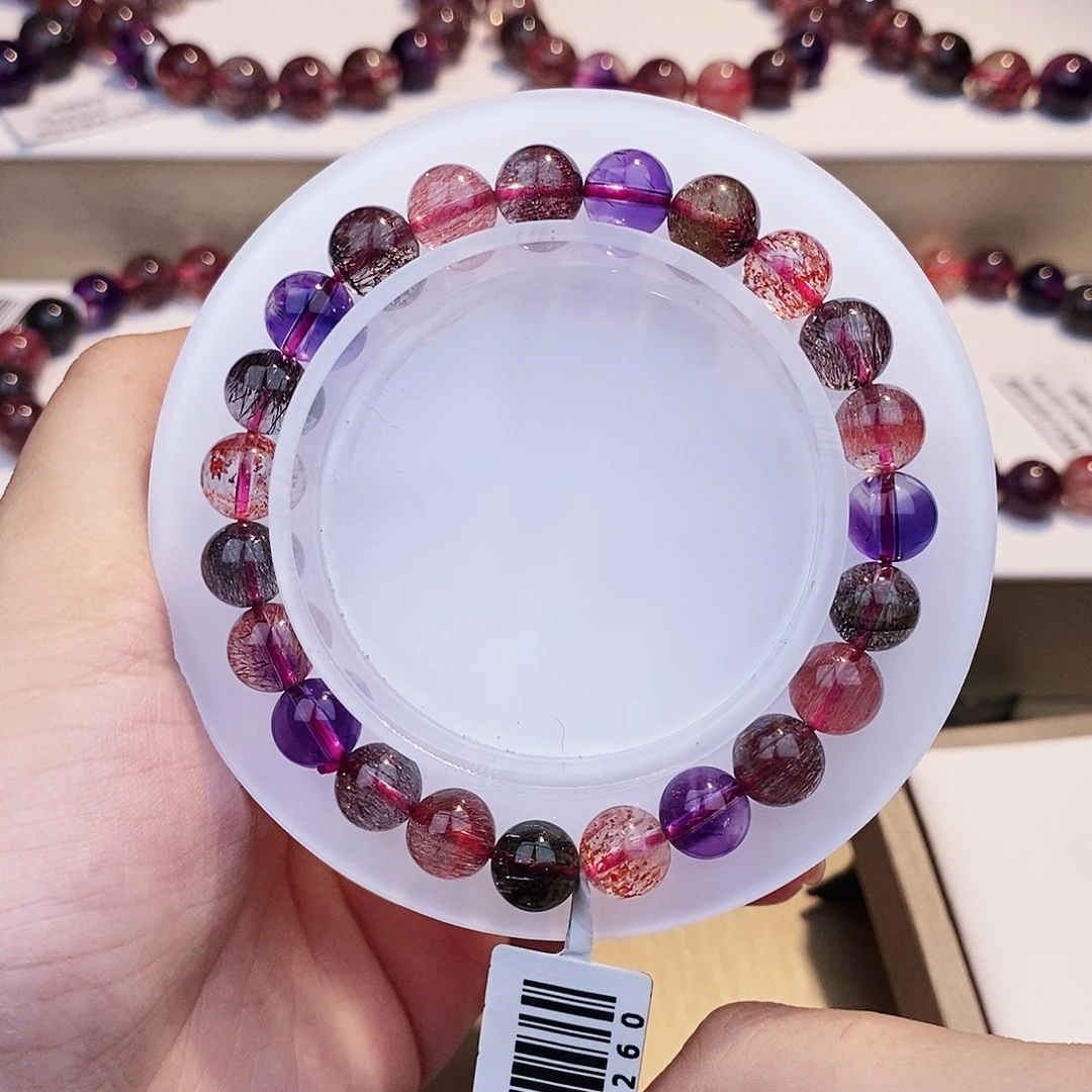 未镶嵌水晶手链黑加侖8+