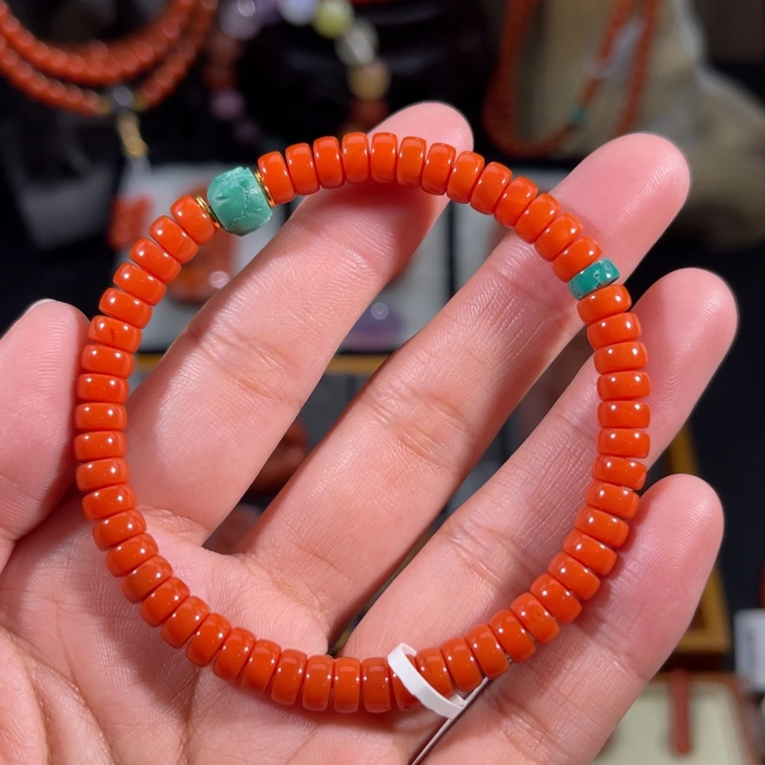 南红玛瑙未镶嵌药片手串6.2左右