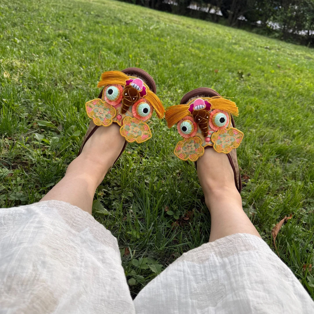 【锦鲤】·花田家·原创手工千层底麒麟鞋