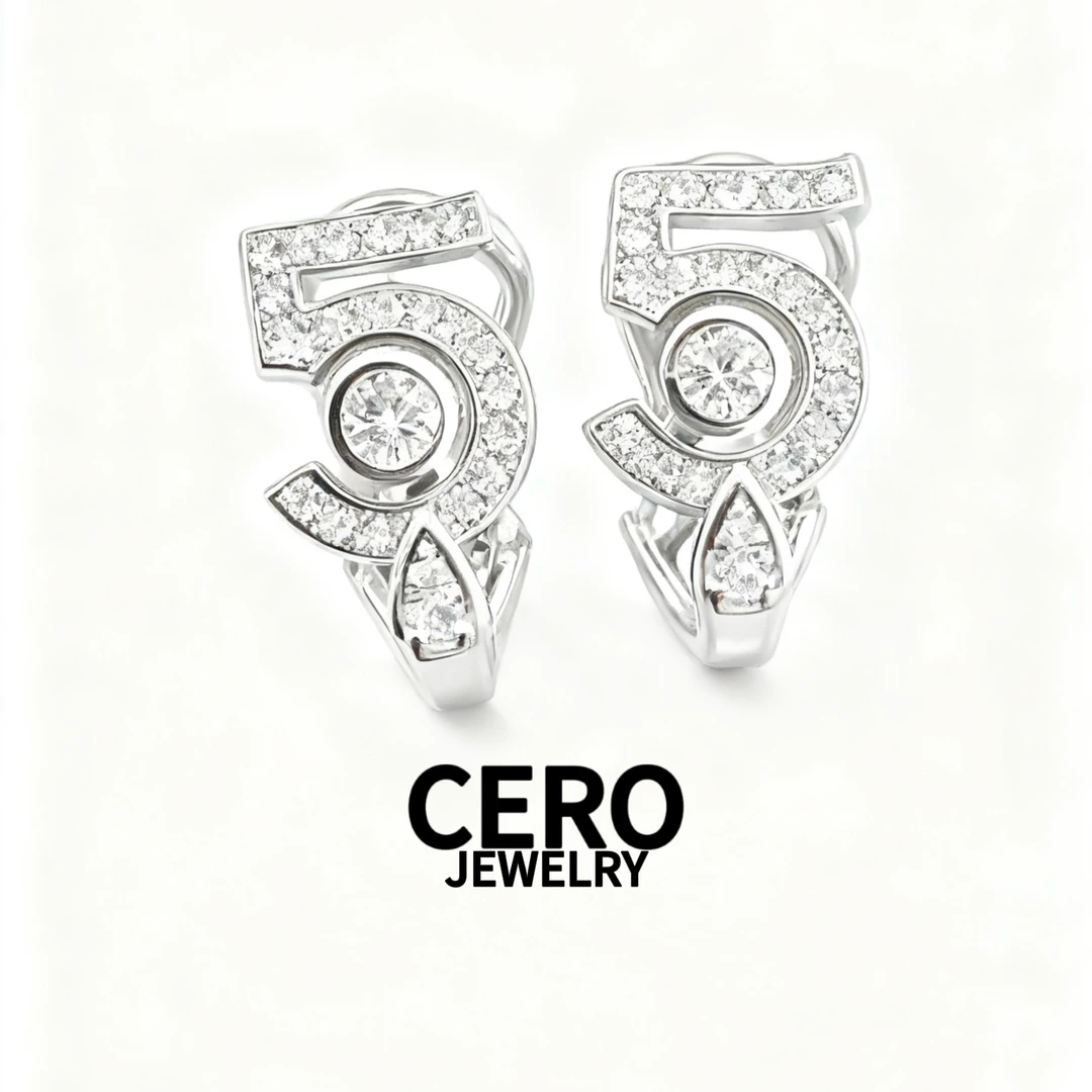 CERO【满钻5号耳扣】重金轻奢欧美时尚气质镶钻耳扣PL00152