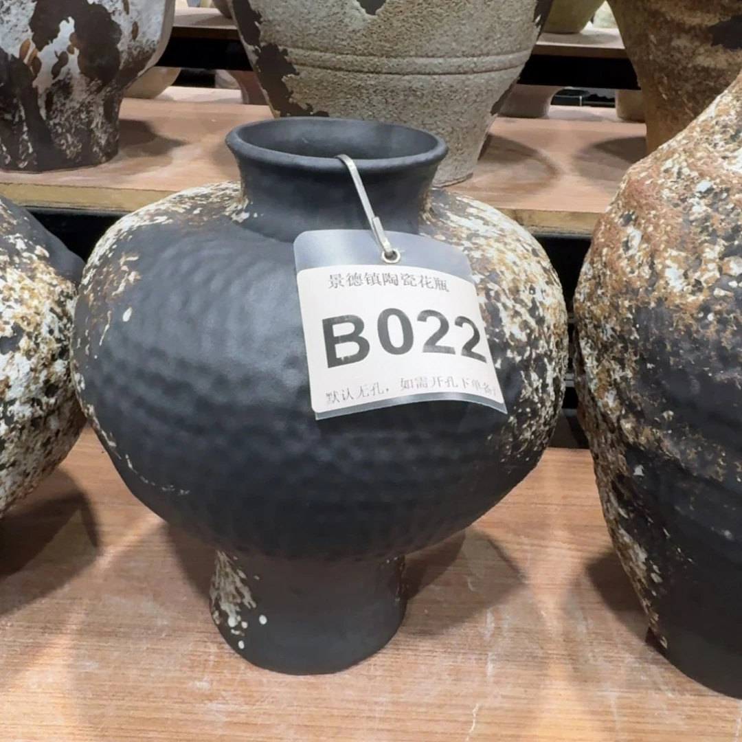 淡***香摆件陶景德镇高温花瓶编码b022高30口8默认无孔