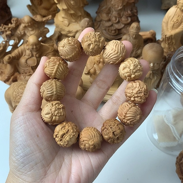 把件檀香木檀香皮丘手串