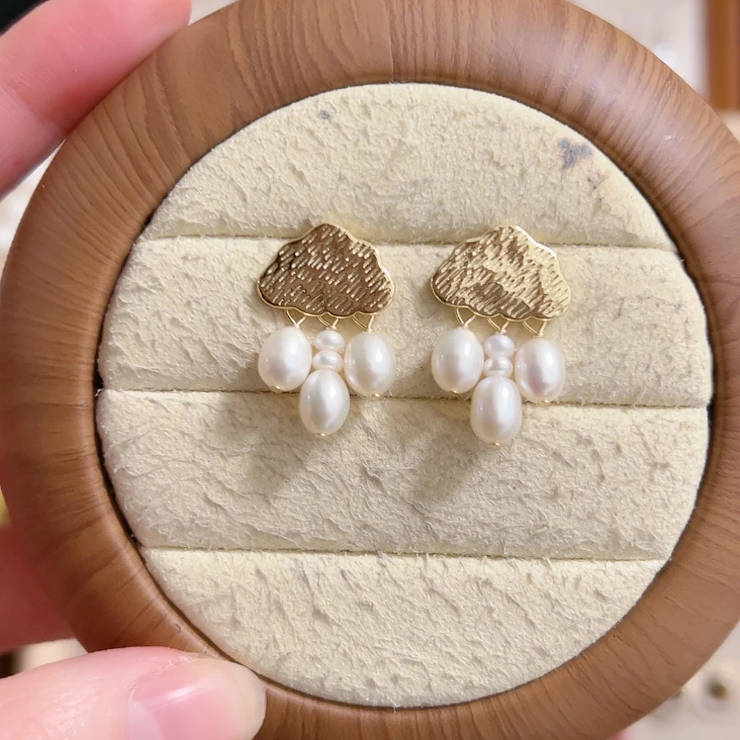 银S925镶嵌流苏淡水珍珠