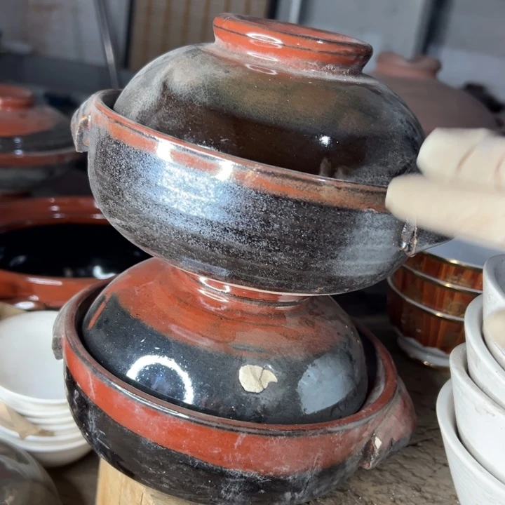 库存尾货五厂煤烧小元宝锅一对koijq17