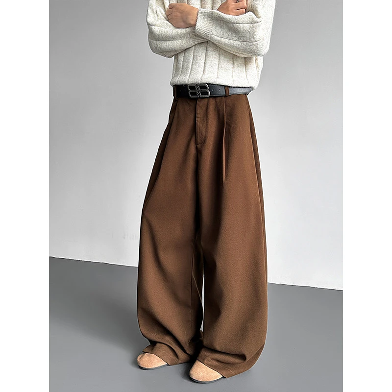 FMQZ STUDIO重磅星空呢阔腿裤男慵懒风松弛感加厚拖地