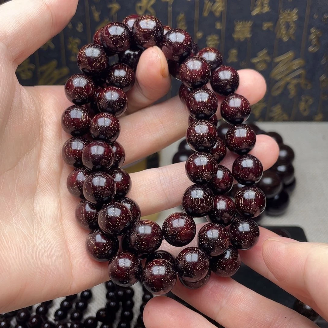 檀香紫檀（小叶紫檀）1.2 55颗 三圈 满金星