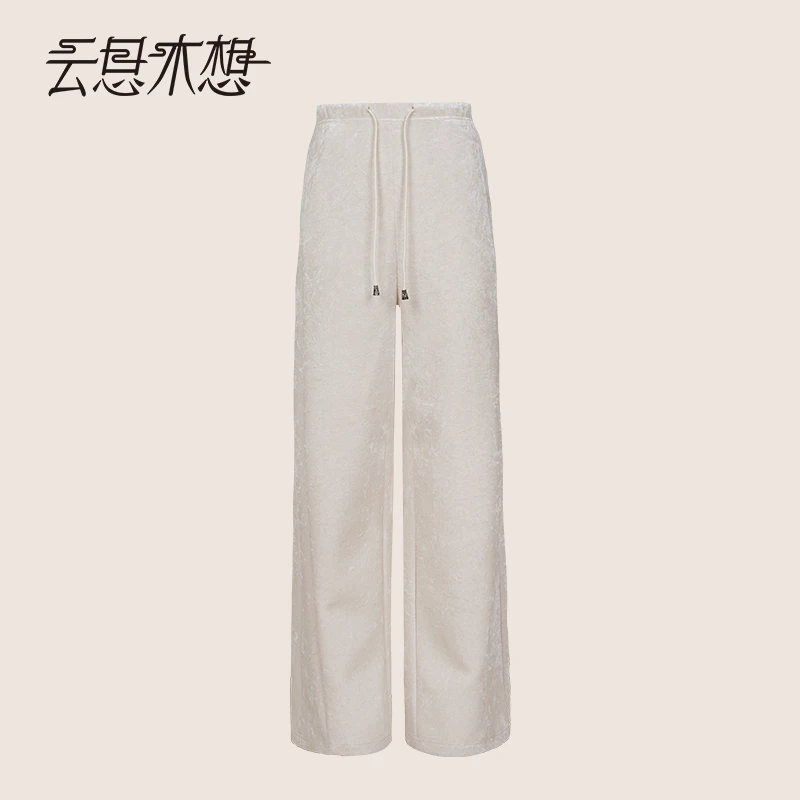 Ysimo-X云思木想 遥光梦华 松紧腰抽绳吊坠厚款百搭休闲裤12863