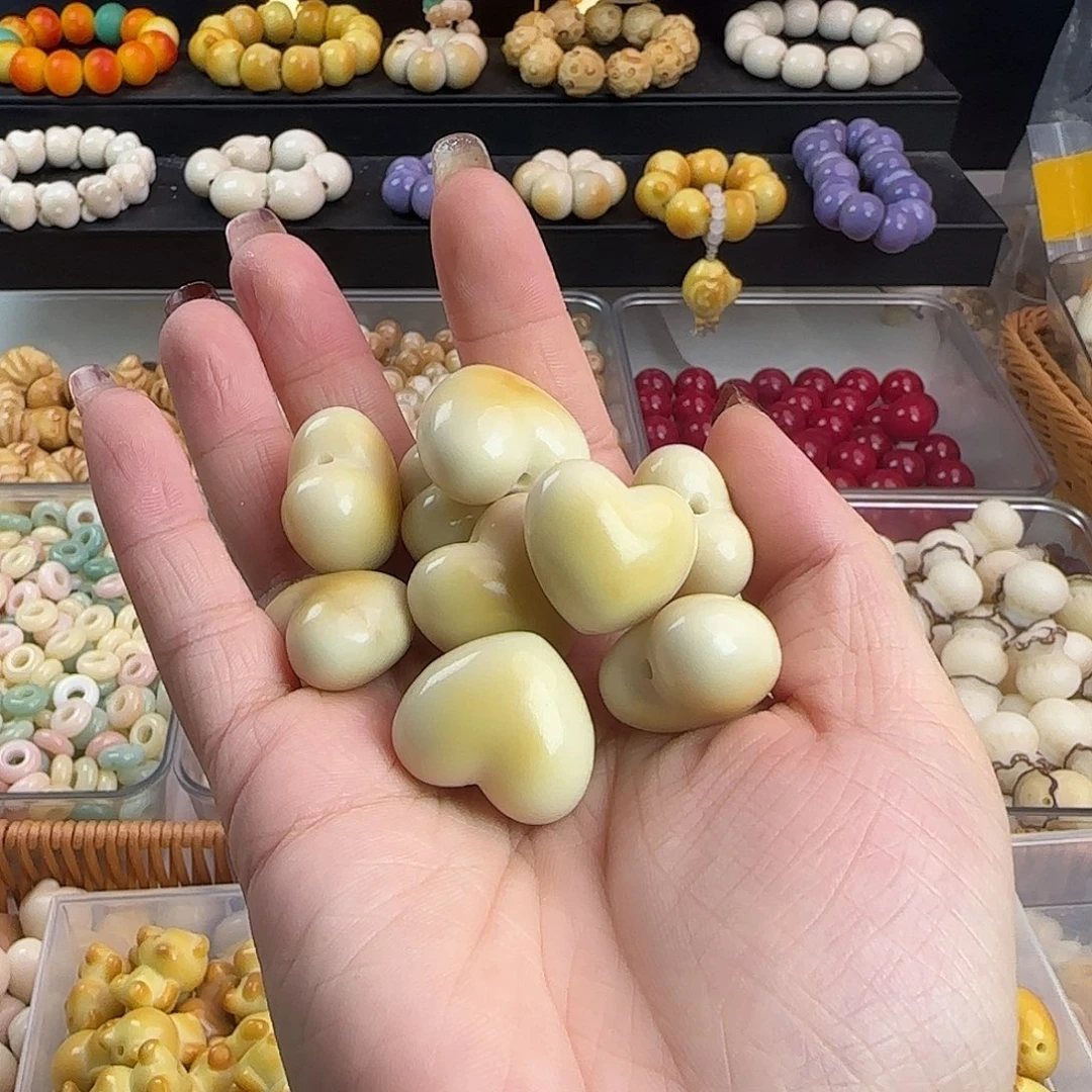 菩提根/象牙果手串微瑕牙果炭烤爱心6颗