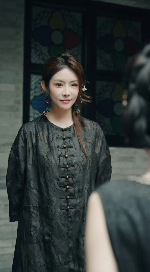 西西推荐-25591-春季新品香云纱开衫连衣裙外套