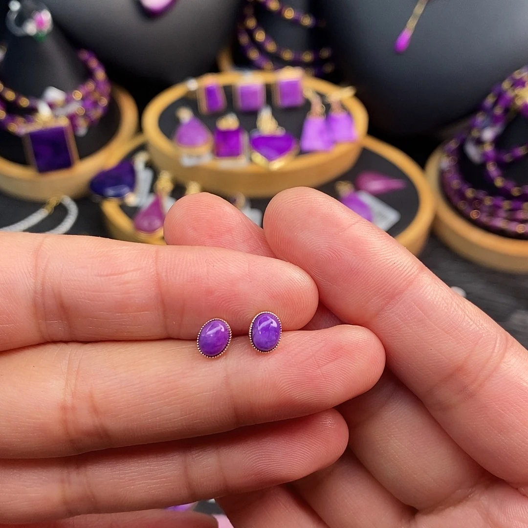 苏纪石（舒俱来）18K金镶嵌耳饰