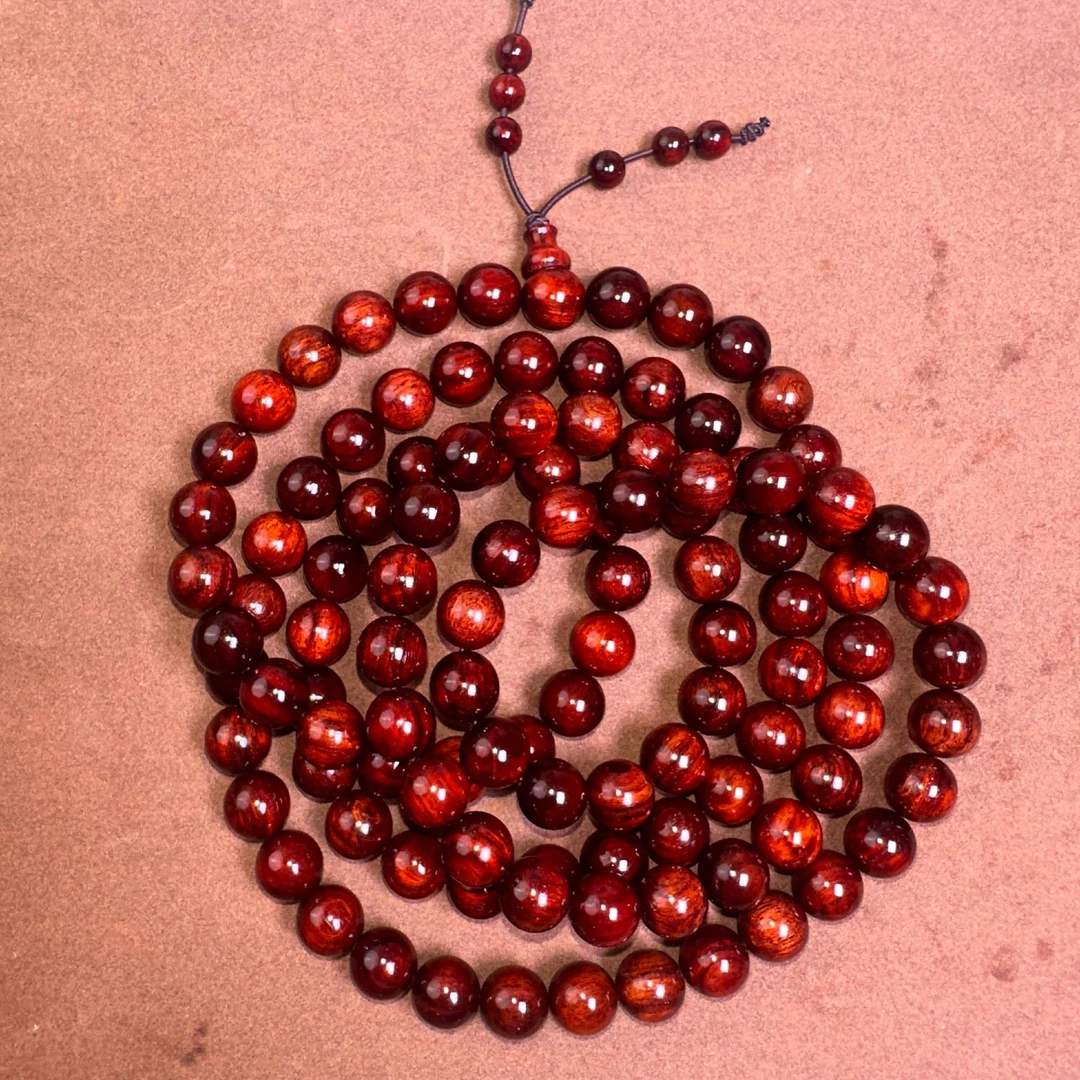 印度小叶紫檀1.0*108颗手串高油高密檀香