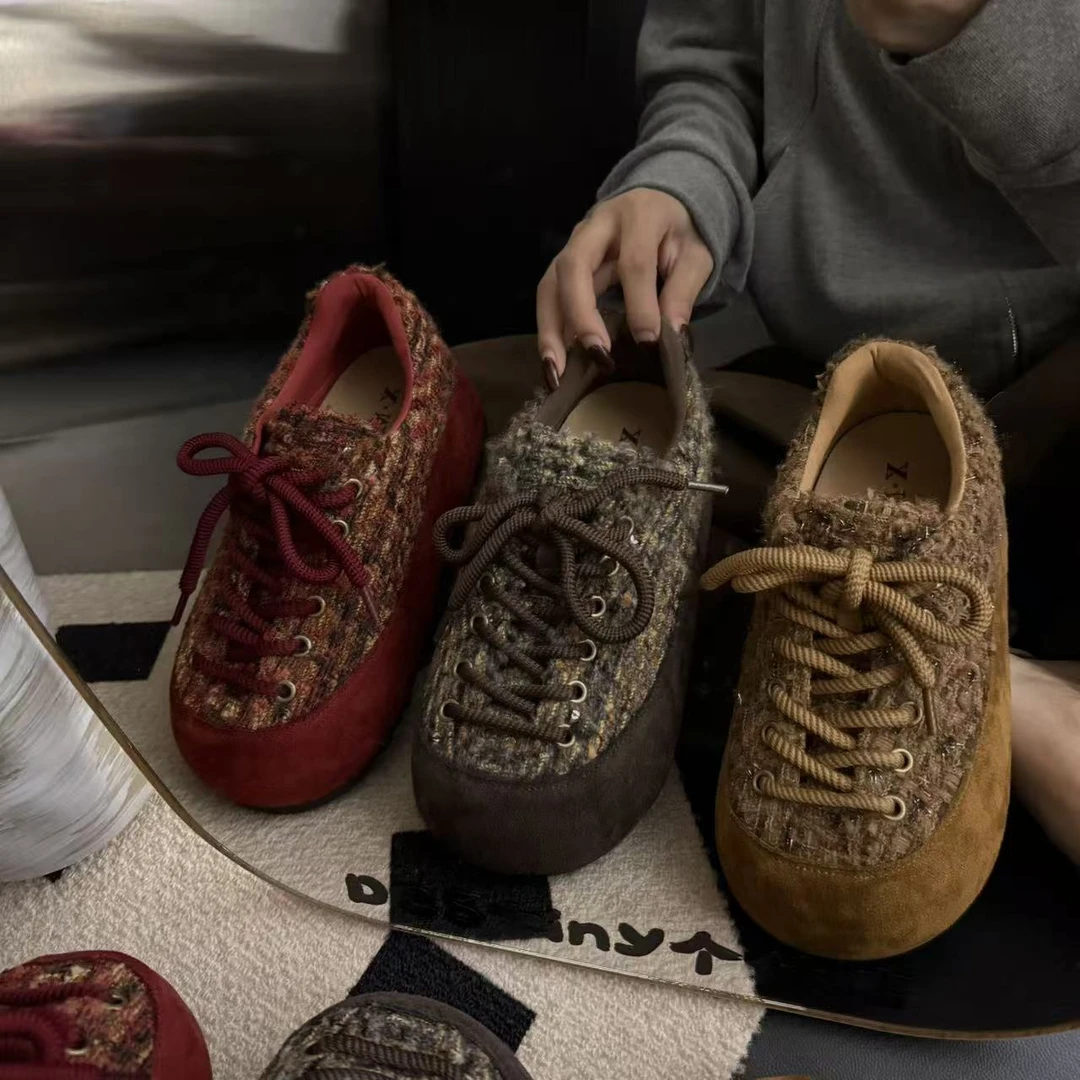 2025年秋季新小香风气质设计厚底增高小个子外穿女时尚百搭休闲鞋