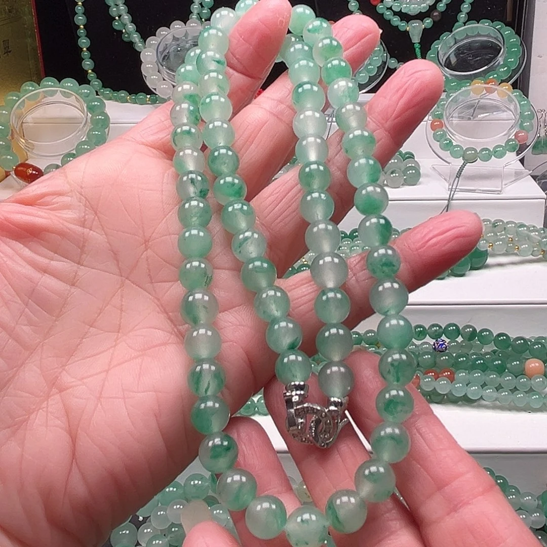 石英质玉合金项链68颗卡8