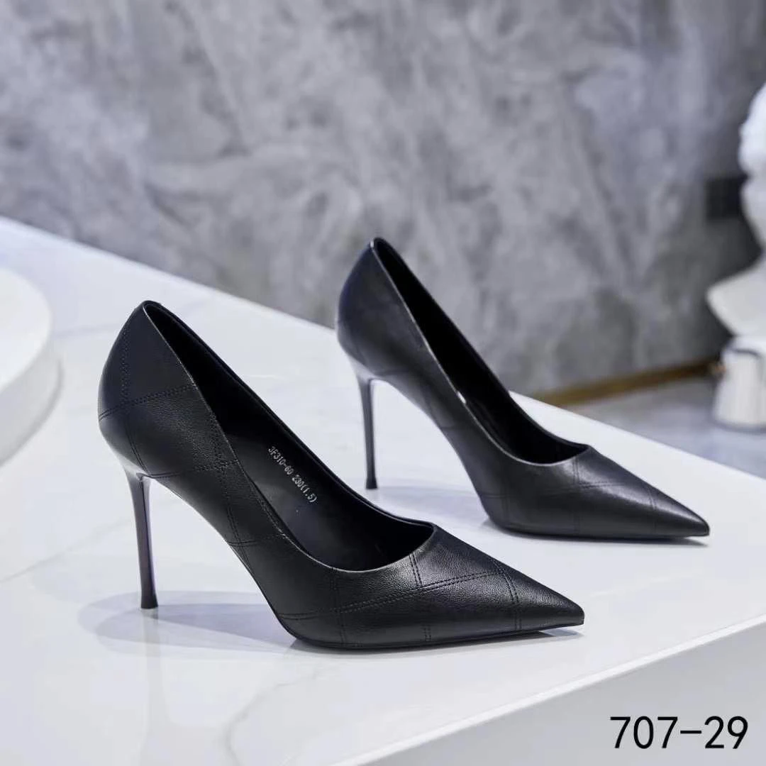 巨舒服！好穿时尚百搭工作高跟鞋手工鞋谁穿谁好看707-29