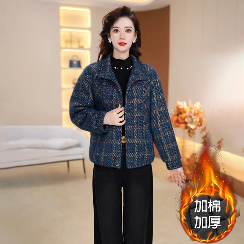 秋冬新款优雅气质女装时尚加棉加厚休闲短外套【825#】