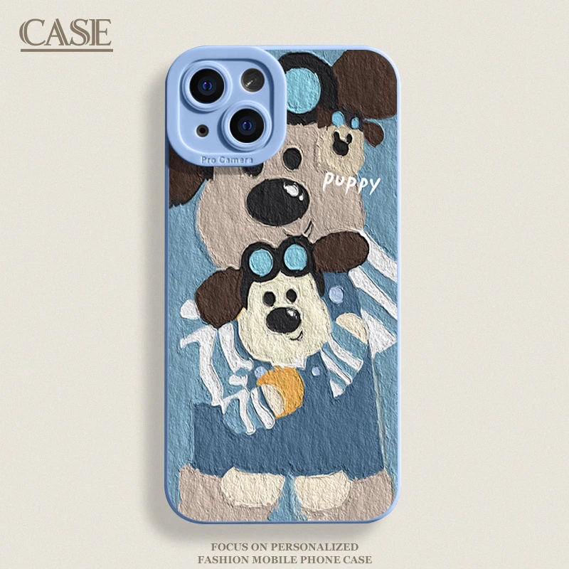 背带裤小狗适用iPhone16ProMax手机壳15苹果14软13瞳影12磨砂11xs