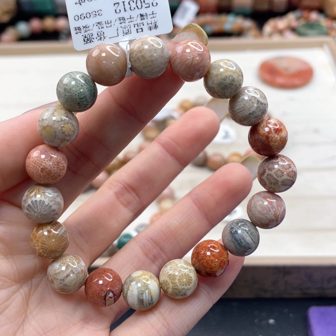 硅化珊瑚（珊瑚玉）手链未镶嵌烟**梦205