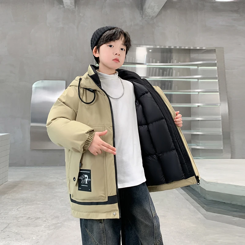 儿童装男童冬装加厚棉服2025新款中大童棉袄冬季男孩保暖棉衣