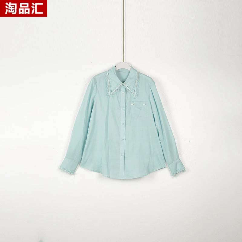 【Y专柜捡漏】深圳高端时尚女装KBC-职场通勤上衣0011-绿色大一码