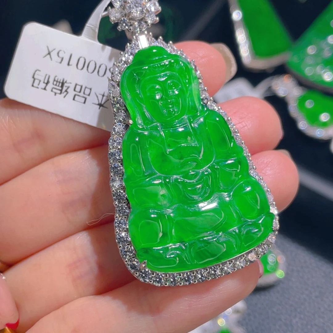 翡翠吊坠(不含链)银S925镶嵌