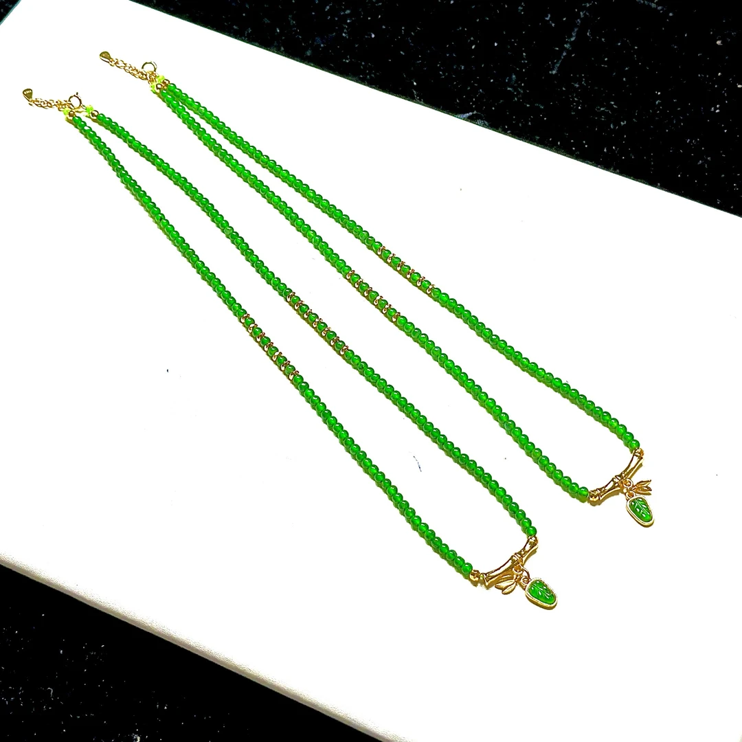 【CH】翡翠小米珠DIY项链-约3mm（多样性发其一）