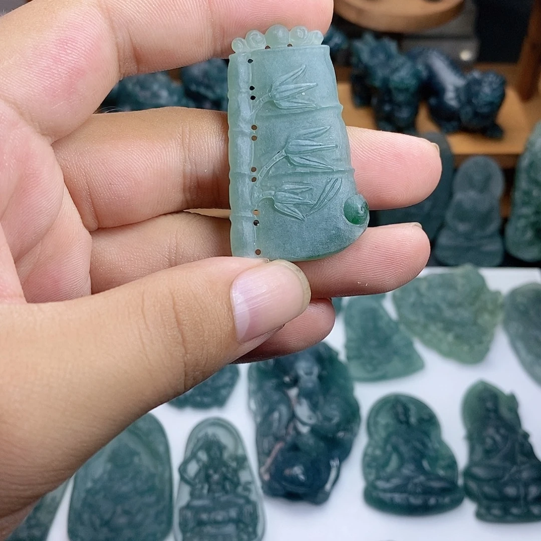 定制翡翠未镶嵌竹节