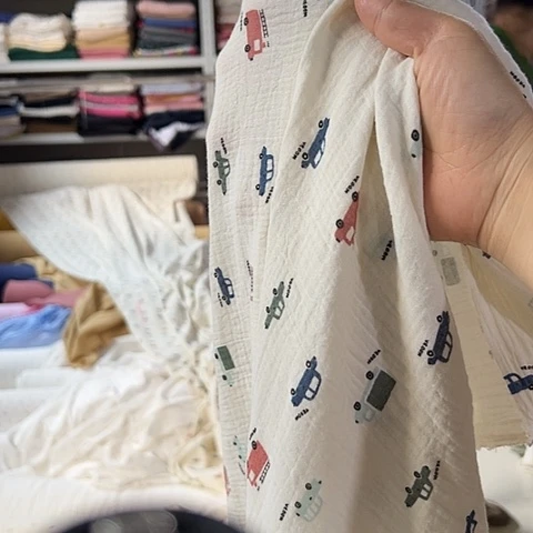 棉汽车泡泡双层纱布2米