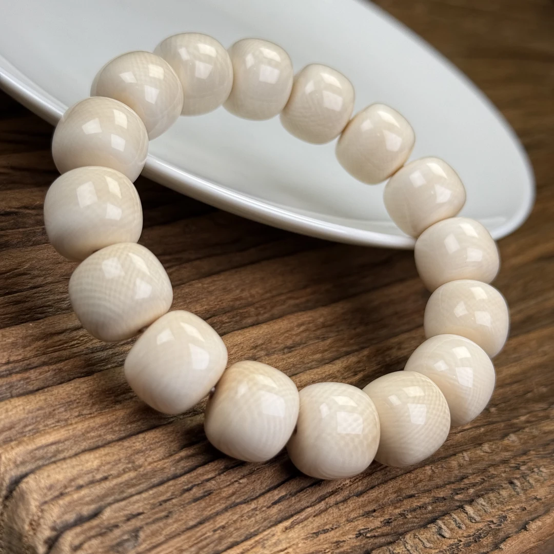 H1114天然猛犸牙 老型手串14.5x12.2mm43.5克支持鉴定 假一罚四