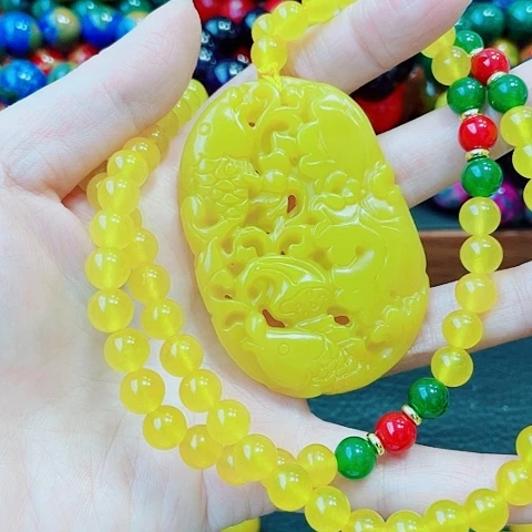 玛瑙未镶嵌手饰雪玉龙皇参吊坠