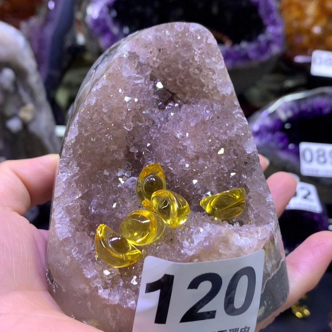紫晶未镶嵌摆件水晶