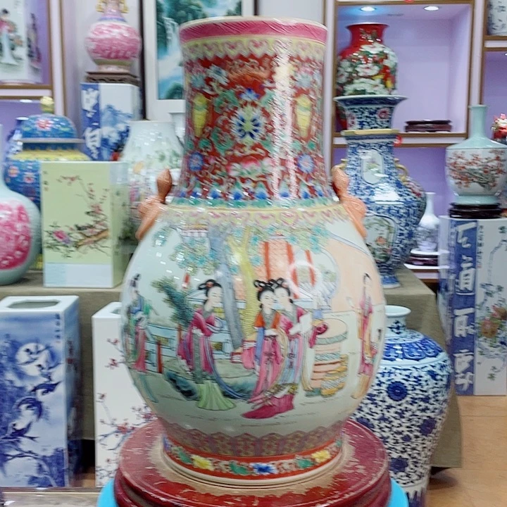 全手工釉下彩人物画