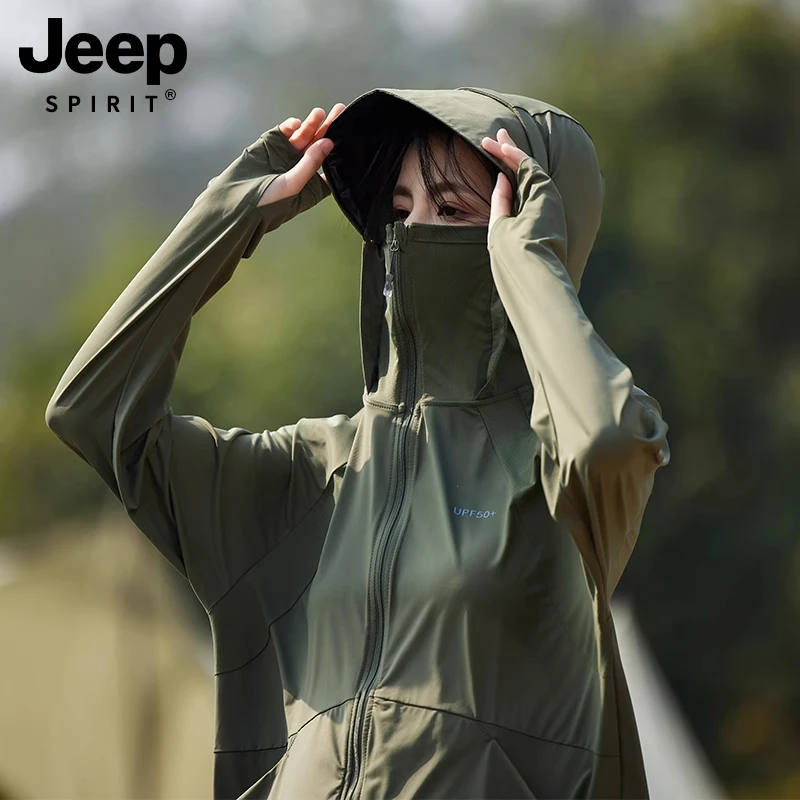 JEEP冰丝防晒衣女款夏季2025新款户外防紫外线轻薄宽松防晒服外套