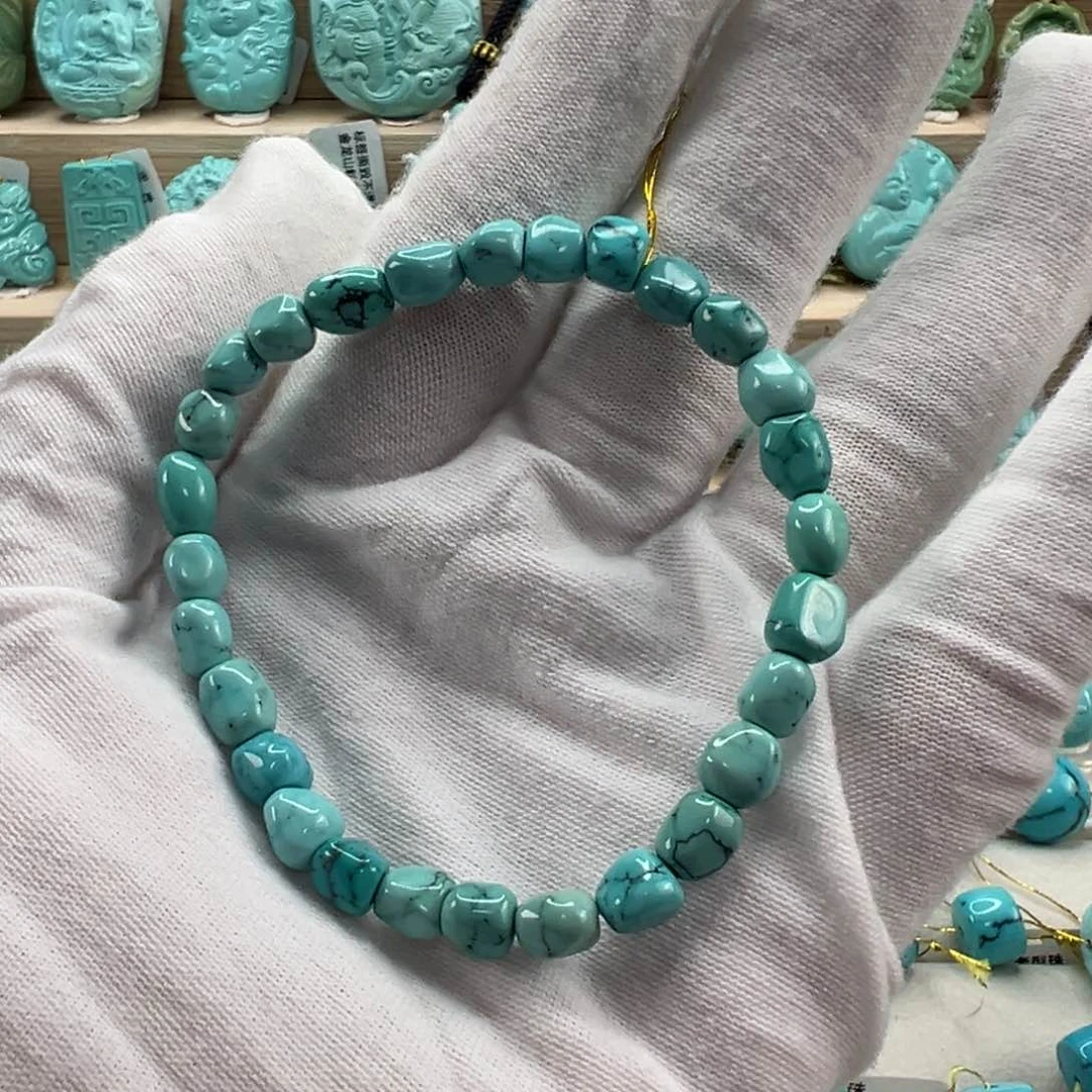 未镶嵌绿松石随形手串6.6mm